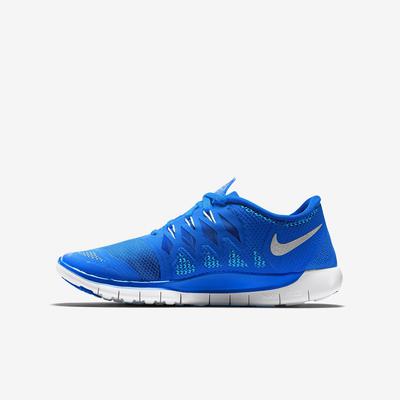 Nike Boys Free 5.0+ Running Shoes - Blue/Silver - main image