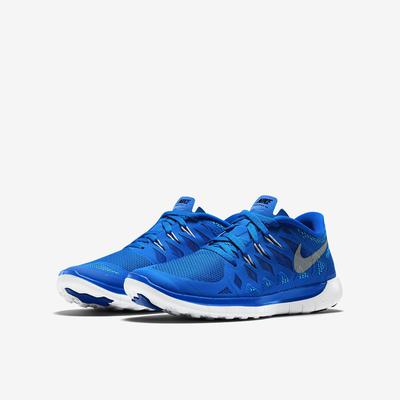 Nike Boys Free 5.0+ Running Shoes - Blue/Silver - main image