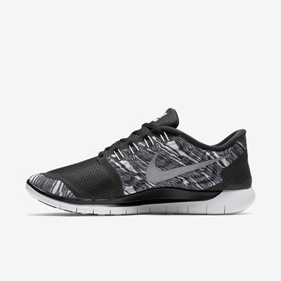 Nike Mens Free 5.0 Print Running Shoes - Black/White - main image