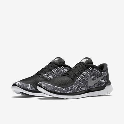 Nike Mens Free 5.0 Print Running Shoes - Black/White - main image