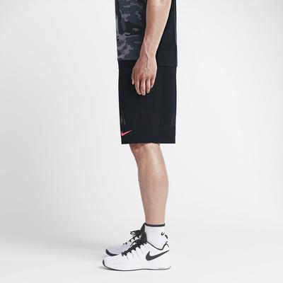 Nike Mens Gladiator Breathe 11 Inch Tennis Shorts - Black/Hot Lava - main image