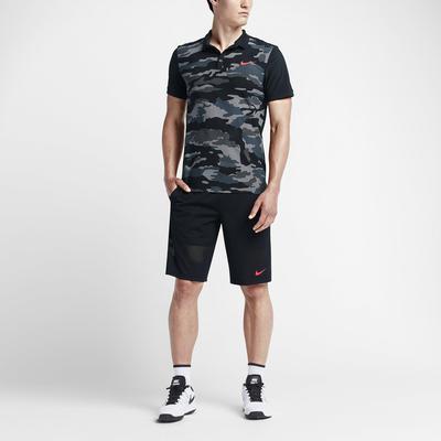 Nike Mens Gladiator Breathe 11 Inch Tennis Shorts - Black/Hot Lava - main image
