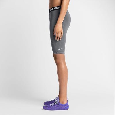 Nike Pro 11 Inch Womens Base Layer Shorts - Carbon Heather Grey - main image