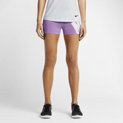 Nike Womens Pro 3 Inch Logo Training Shorts - Violet Shock/Black - main image