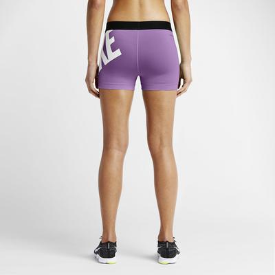 Nike Womens Pro 3 Inch Logo Training Shorts - Violet Shock/Black - main image