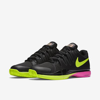 Nike Mens Zoom Vapor 9.5 Tour Tennis Shoes - Black/Volt/Pink - main image