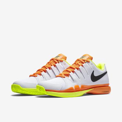 Nike Mens Zoom Vapor 9.5 Tour Tennis Shoes - White/Orange/Volt - main image