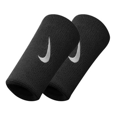 Nike Swoosh Double-Wide Wristbands - Black/White