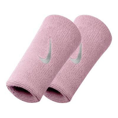 Nike Swoosh Double-Wide Wristbands - Perfect Pink/White