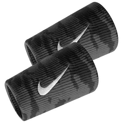 Nike Dri-FIT Camo Double-Wide Wristbands - Black/Grey - main image