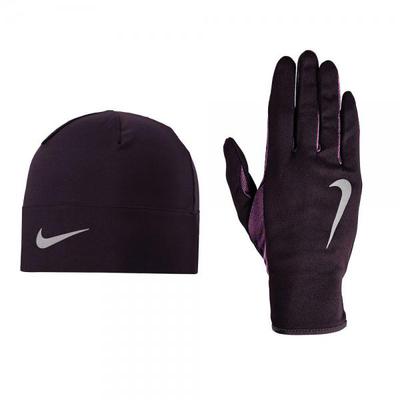 Nike Womens Dri-FIT Glove & Beanie Set - Port Wine/Night Purple - main image