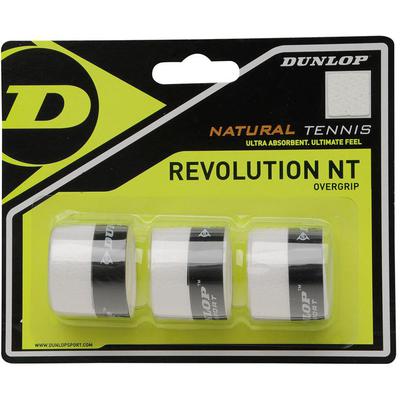 Dunlop Revolution Natural Tennis Overgrips (Pack of 3) - White - main image