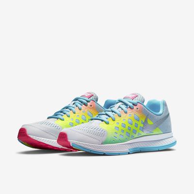 Nike Girls Air Zoom Pegasus 31 Running Shoes - Pure Platinum/Blue Lagoon/Volt - main image