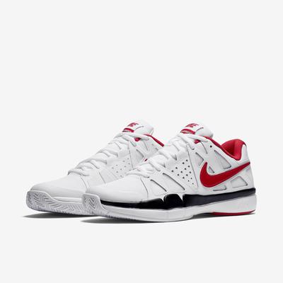 Nike Mens Air Vapor Advantage Tennis Shoes - White/University Red ...