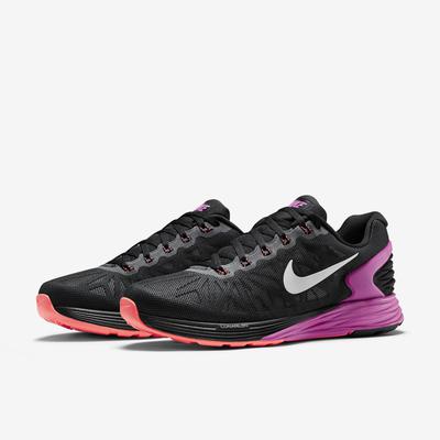 Nike Womens LunarGlide 6 Running Shoes - Black/Fuchsia Flash - main image