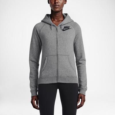 Nike Womens Rally Futura Full Zip Hoodie - Carbon Heather/Cool Grey - main image