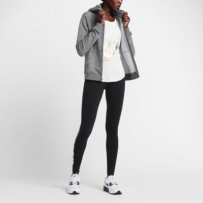 Nike Womens Rally Futura Full Zip Hoodie - Carbon Heather/Cool Grey - main image