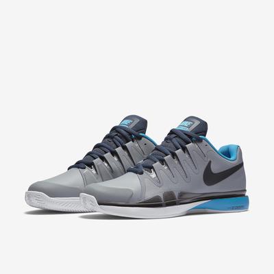 Nike Mens Zoom Vapor 9.5 Tour Clay Court Tennis Shoes - Grey/Blue - main image