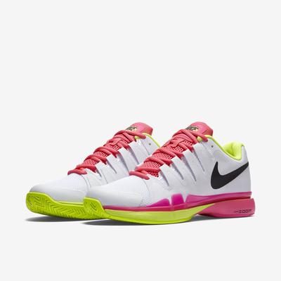Nike Womens Zoom Vapor 9.5 Tennis Shoes - White/Volt/Pink - main image