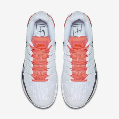 Nike Womens Zoom Vapor 9.5 Tennis Shoes - White/Navy/Bright Mango - main image