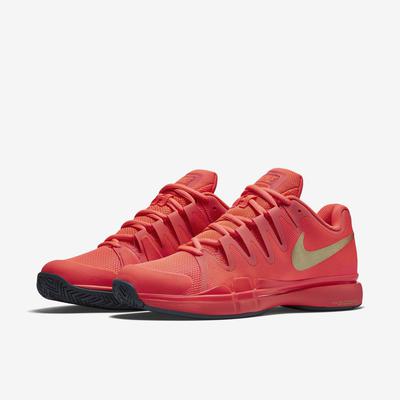Nike Womens Zoom Vapor 9.5 Tennis Shoes - Hot Lava/Metallic Gold Star - main image