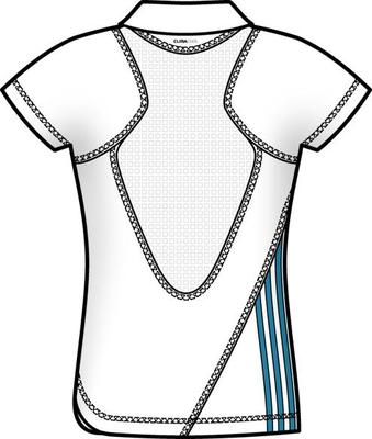 Adidas Girls Response Court Polo - White/Blue Teal - main image