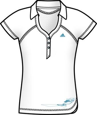 Adidas Girls Response Court Polo - White/Blue Teal - main image