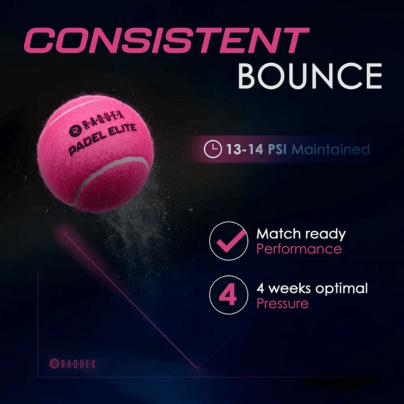 Raquex Elite Pink Padel Balls (3 Ball Can) - Pink - main image