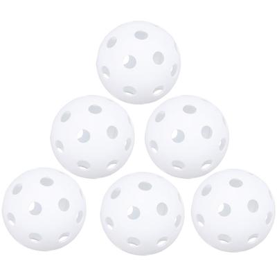 White Plastic Practice Golf Balls - Pack of 6