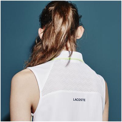 Lacoste Sport Womens Tennis Sleeveless Polo - White/Blue - main image