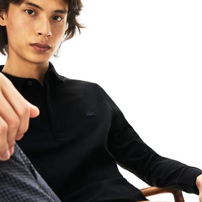 Lacoste Mens Paris Long-Sleeve Polo Shirt - Black - main image