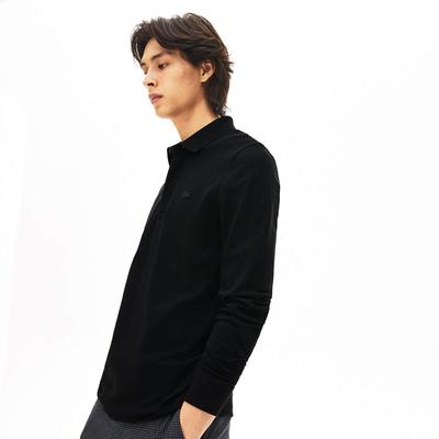 Lacoste Mens Paris Long-Sleeve Polo Shirt - Black - main image