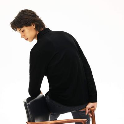 Lacoste Mens Paris Long-Sleeve Polo Shirt - Black - main image