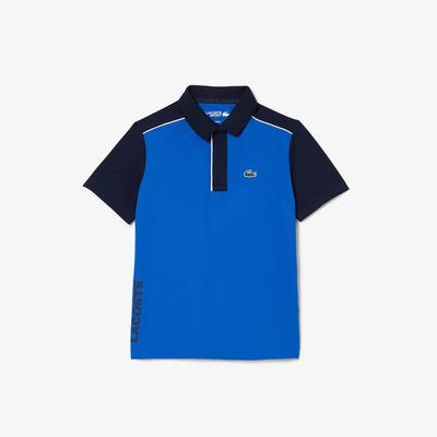 Lacoste Boys Sport Ultra-Dry Piqu Tennis Polo - Blue/Navy Blue
