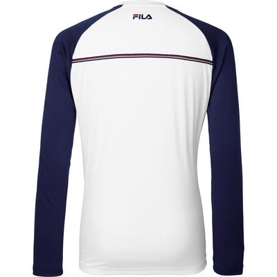 Fila Mens Heritage Long Sleeve Crew - White/Navy - main image