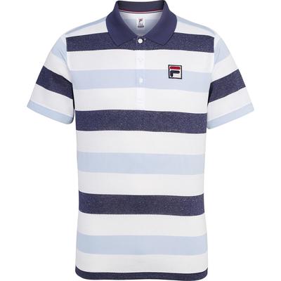 Fila Mens Heritage Stripe Polo - White/Blue - main image
