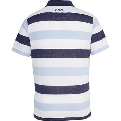 Fila Mens Heritage Stripe Polo - White/Blue