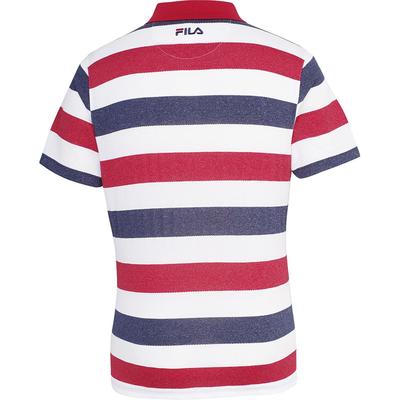 Fila Mens Heritage Stripe Polo - White/Blue/Red - main image