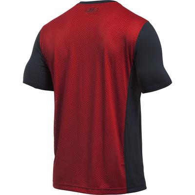 Under Armour Mens Raid Microthread Short Sleeve Tee - Black/Red - main image