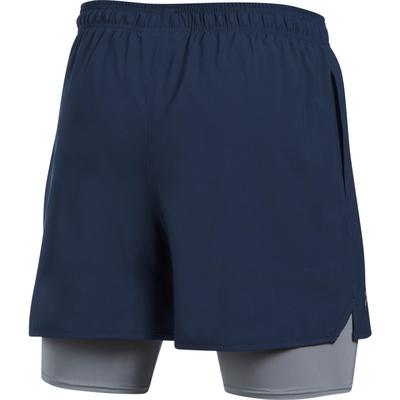Under Armour Mens Qualifier 2 in 1 Shorts - Midnight Navy - main image