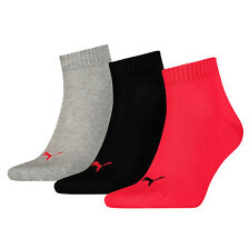 Puma Quarter Training Socks (3 Pairs) - Grey/Black/Red - main image