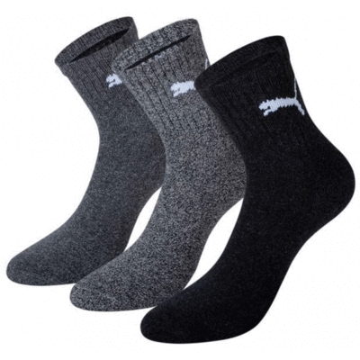 Puma Short Crew Socks (3 Pairs) - Grey - main image
