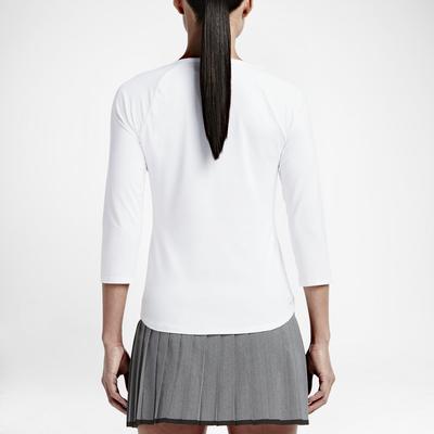 Nike Womens Pure Long-Sleeve 'V' Top White/Black