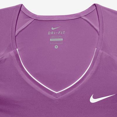 Nike Womens Pure Cap-Sleeve 'V' Top - Purple - main image