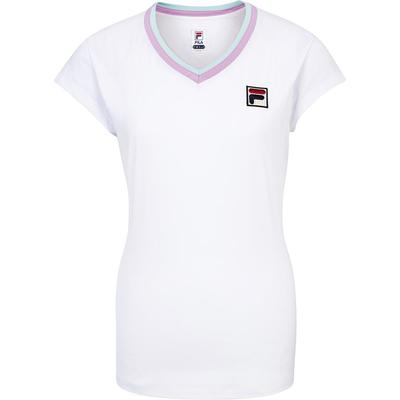 Fila Womens Elite Short Sleeve Top - White/Pink/Blue - main image