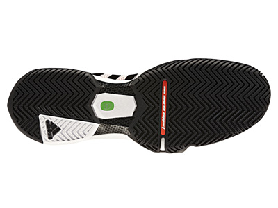 Adidas Mens adipower Barricade 8 Tennis Shoes - White/Black/Hi-Res-Red - main image