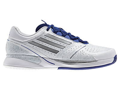 Adidas Mens Adizero Feather II Tennis Shoes - White/Silver/Hero-Ink - main image