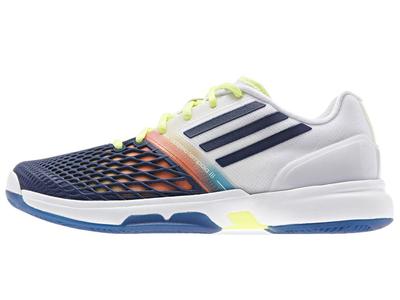 Adidas Womens Adizero Tempaia 3 Tennis Shoes - White/Dark Blue - main image
