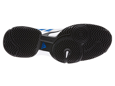 Adidas Mens Barricade Team 3 Tennis Shoes - White/Blue/Silver - main image