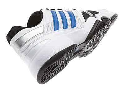 Adidas Mens Barricade Team 3 Tennis Shoes - White/Blue/Silver - main image